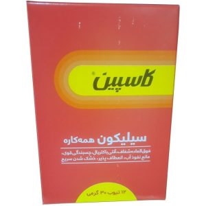 چسب سیلیکون شفاف ۳۰ گرم کاسپین بسته ۱۲ عددی
